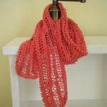 Salmon Pink Cotton Lace Sc..