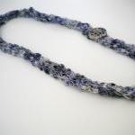 Necklace Hand Knit With Bl..