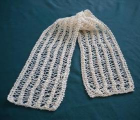 Ivory lace cotton scarf